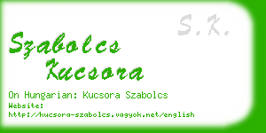 szabolcs kucsora business card